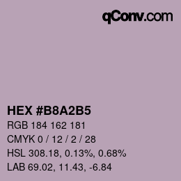 カラーコード: HEX #B8A2B5 | qconv.com