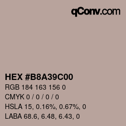 Color code: HEX #B8A39C00 | qconv.com