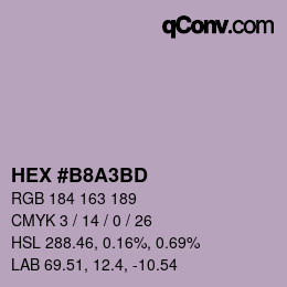 Color code: HEX #B8A3BD | qconv.com