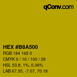 Color code: HEX #B8A500 | qconv.com