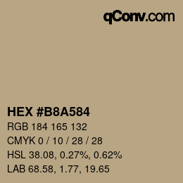 Color code: HEX #B8A584 | qconv.com