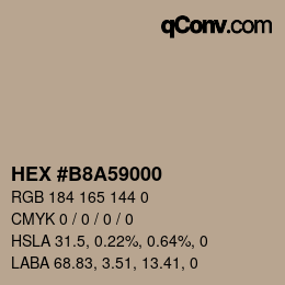 Color code: HEX #B8A59000 | qconv.com