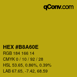 Color code: HEX #B8A60E | qconv.com