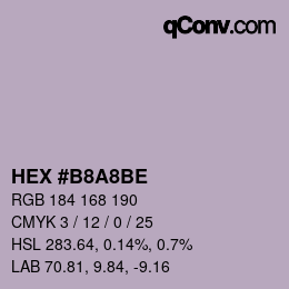 Color code: HEX #B8A8BE | qconv.com