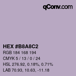 カラーコード: HEX #B8A8C2 | qconv.com