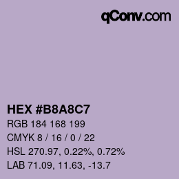 Color code: HEX #B8A8C7 | qconv.com