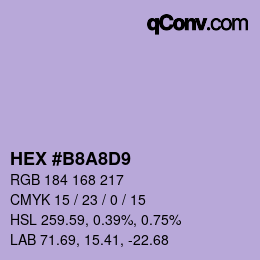 Color code: HEX #B8A8D9 | qconv.com