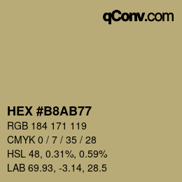カラーコード: HEX #B8AB77 | qconv.com