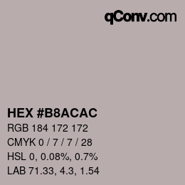 Color code: HEX #B8ACAC | qconv.com