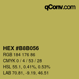 カラーコード: HEX #B8B056 | qconv.com
