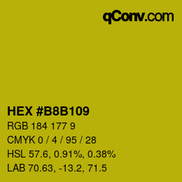 カラーコード: HEX #B8B109 | qconv.com