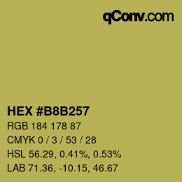 颜色代码: HEX #B8B257 | qconv.com