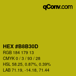 Color code: HEX #B8B30D | qconv.com