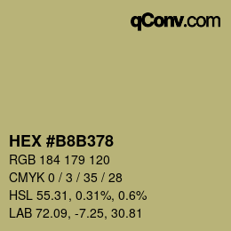 Color code: HEX #B8B378 | qconv.com