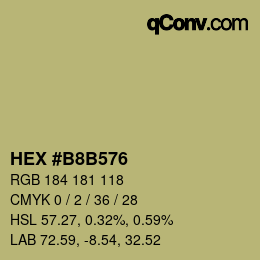 カラーコード: HEX #B8B576 | qconv.com