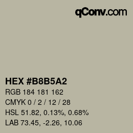 Color code: HEX #B8B5A2 | qconv.com