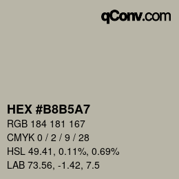 Color code: HEX #B8B5A7 | qconv.com