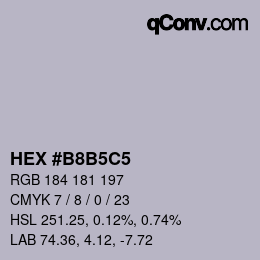 Farbcode: HEX #B8B5C5 | qconv.com