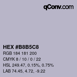 Color code: HEX #B8B5C8 | qconv.com