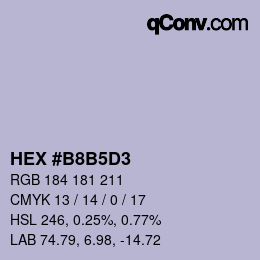 Color code: HEX #B8B5D3 | qconv.com