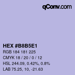 Color code: HEX #B8B5E1 | qconv.com