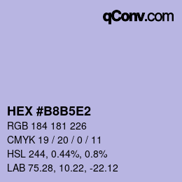 Color code: HEX #B8B5E2 | qconv.com
