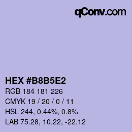 カラーコード: HEX #B8B5E2 | qconv.com