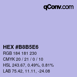 Color code: HEX #B8B5E6 | qconv.com