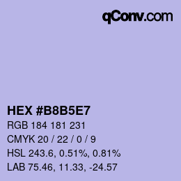 Color code: HEX #B8B5E7 | qconv.com