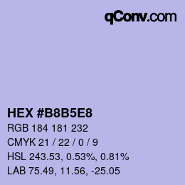 颜色代码: HEX #B8B5E8 | qconv.com