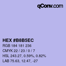 カラーコード: HEX #B8B5EC | qconv.com