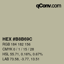 カラーコード: HEX #B8B69C | qconv.com