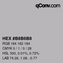 Color code: HEX #B8B6B8 | qconv.com