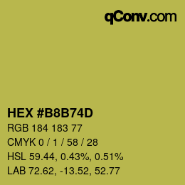 カラーコード: HEX #B8B74D | qconv.com