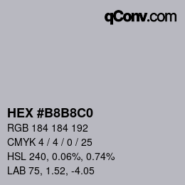 Color code: HEX #B8B8C0 | qconv.com