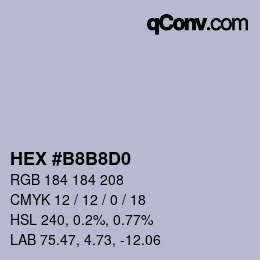 Color code: HEX #B8B8D0 | qconv.com