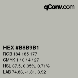 カラーコード: HEX #B8B9B1 | qconv.com