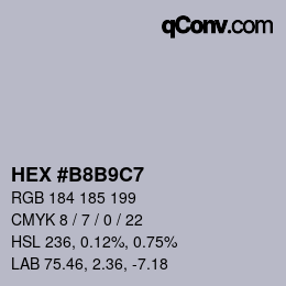 Farbcode: HEX #B8B9C7 | qconv.com