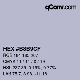 カラーコード: HEX #B8B9CF | qconv.com