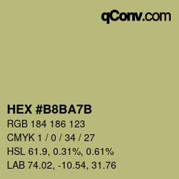 Color code: HEX #B8BA7B | qconv.com