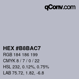 Color code: HEX #B8BAC7 | qconv.com