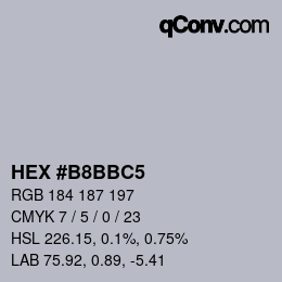 Color code: HEX #B8BBC5 | qconv.com