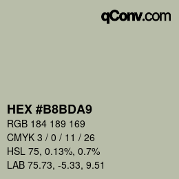 Color code: HEX #B8BDA9 | qconv.com