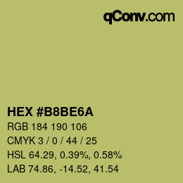 颜色代码: HEX #B8BE6A | qconv.com