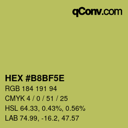 Farbcode: HEX #B8BF5E | qconv.com