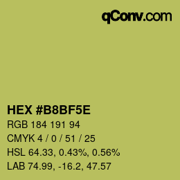 Color code: HEX #B8BF5E | qconv.com