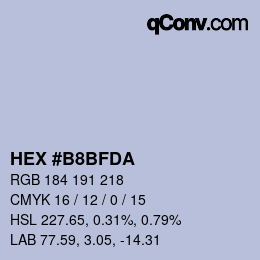 Color code: HEX #B8BFDA | qconv.com