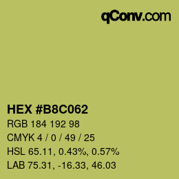 Color code: HEX #B8C062 | qconv.com