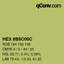 Código de color: HEX #B8C06C | qconv.com
