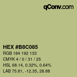 Color code: HEX #B8C085 | qconv.com